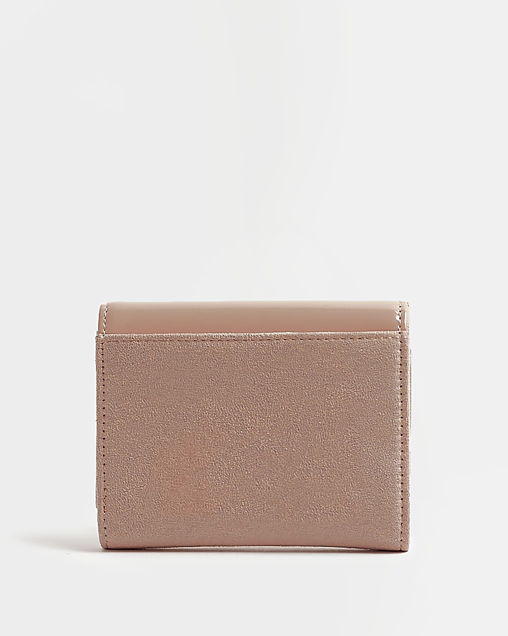 Pink patent foldover purse