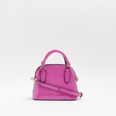 Pink patent RI cross body bag