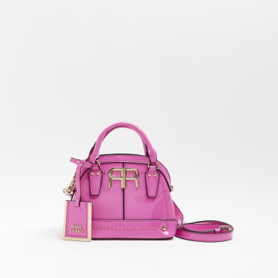 Pink patent RI cross body bag