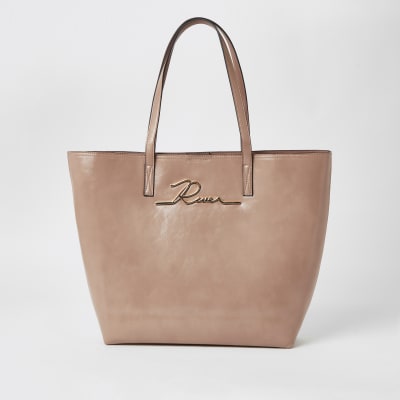 river island pink tote bag