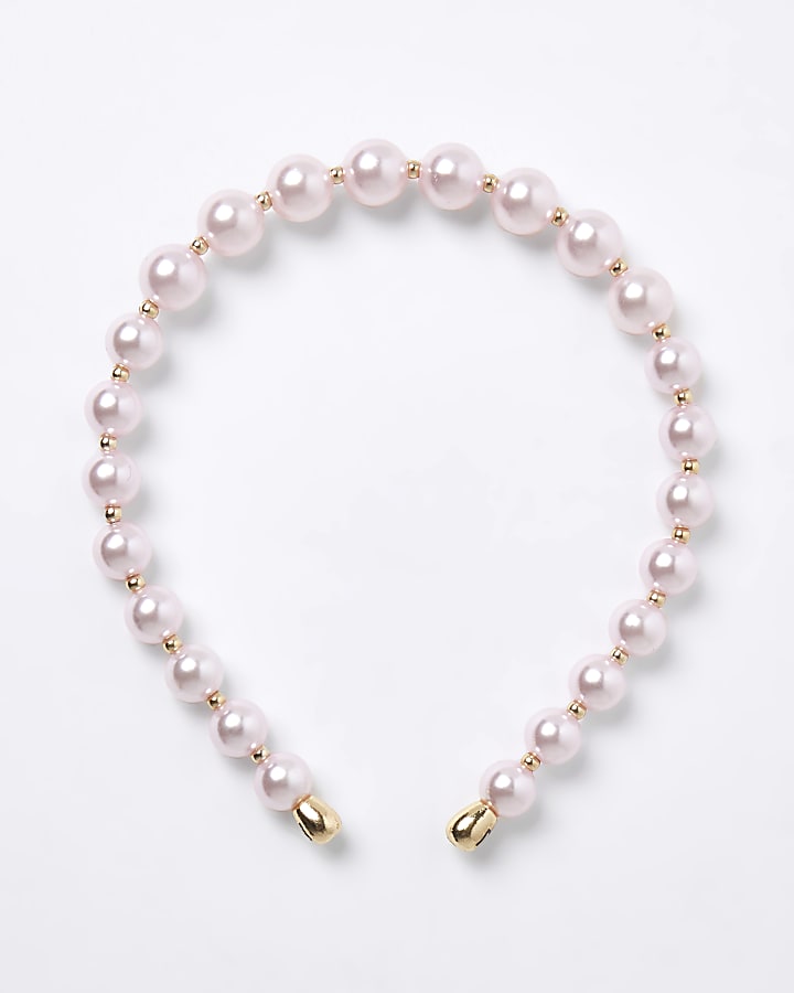 Pink pearl headband