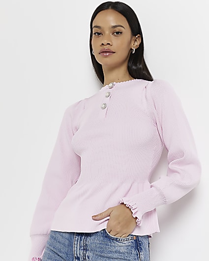 Pink S WOMEN FASHION Jumpers & Sweatshirts NO STYLE Bershka jumper discount 68% 