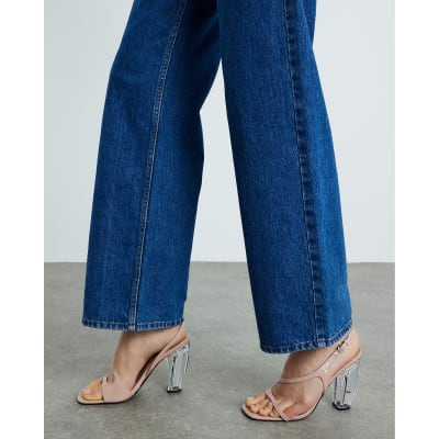 Pink Perspex Block Heeled Sandals