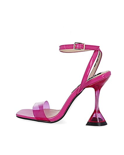 360 degree animation of product Pink perspex heeled mules frame-4