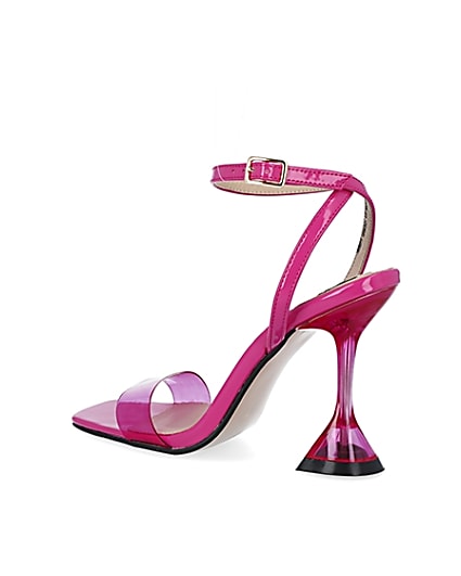 360 degree animation of product Pink perspex heeled mules frame-5