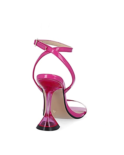 360 degree animation of product Pink perspex heeled mules frame-10