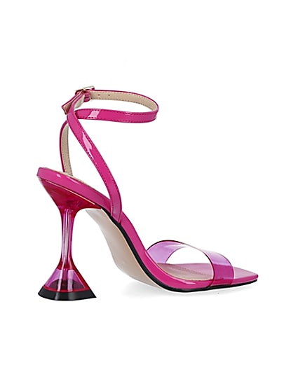 360 degree animation of product Pink perspex heeled mules frame-13