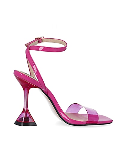 360 degree animation of product Pink perspex heeled mules frame-14