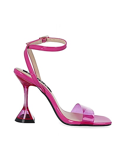 360 degree animation of product Pink perspex heeled mules frame-15