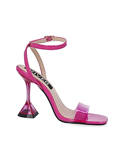 360 degree animation of product Pink perspex heeled mules frame-16