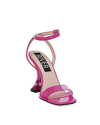 360 degree animation of product Pink perspex heeled mules frame-19