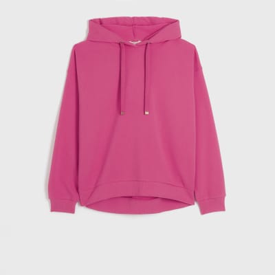 River island pink discount hoodie