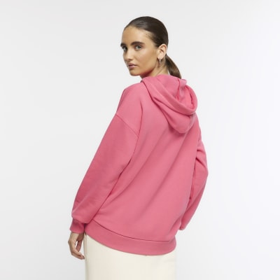 Pink plain hoodie | River Island