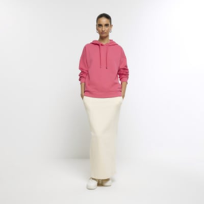 River island pink hoodie sale