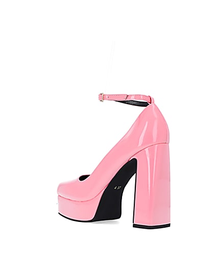 360 degree animation of product Pink platform heeled mary jane shoes frame-6