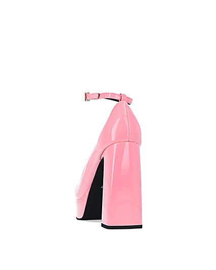 360 degree animation of product Pink platform heeled mary jane shoes frame-8