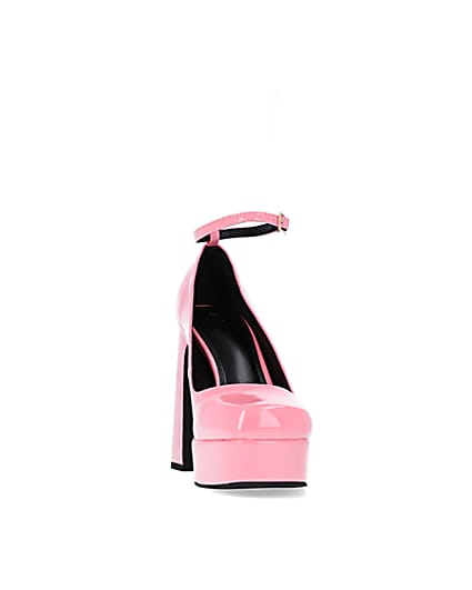 360 degree animation of product Pink platform heeled mary jane shoes frame-20