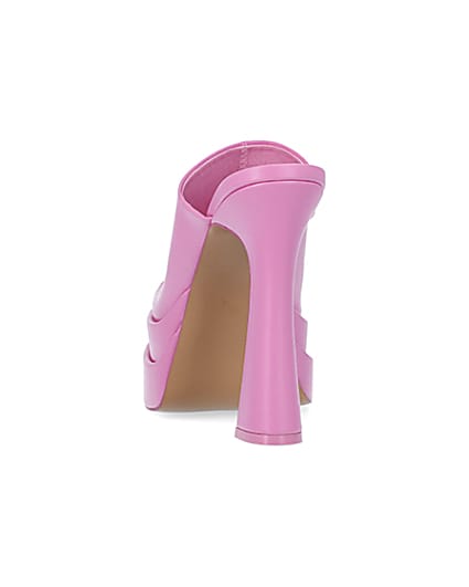360 degree animation of product Pink platform heeled mules frame-8
