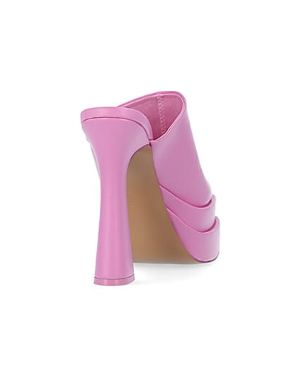 360 degree animation of product Pink platform heeled mules frame-10
