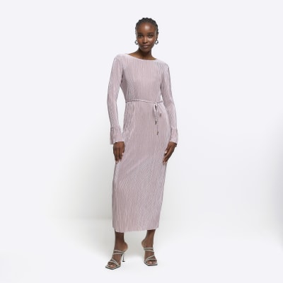 Flute sleeve shop midi dress