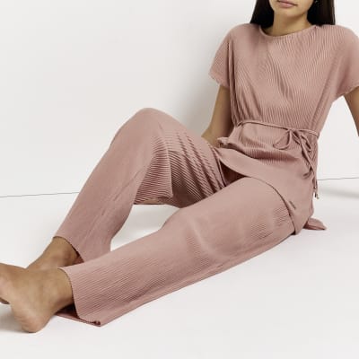 pink plisse trousers