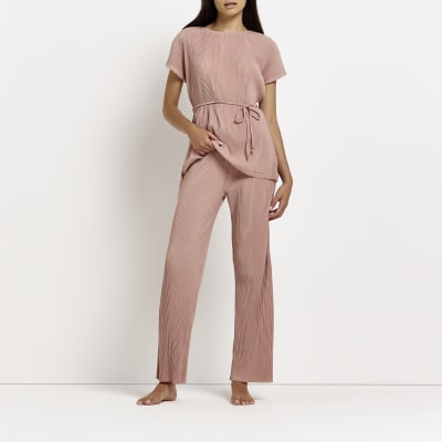 pink plisse trousers