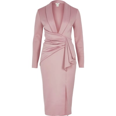 river island pink bodycon dress