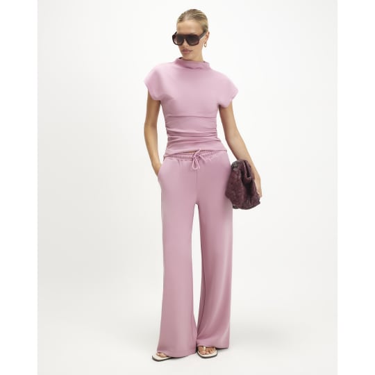 River Island Pink Premium Wide Leg Trousers