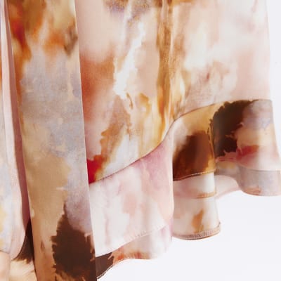 Pink Print High Waisted Shorts River Island