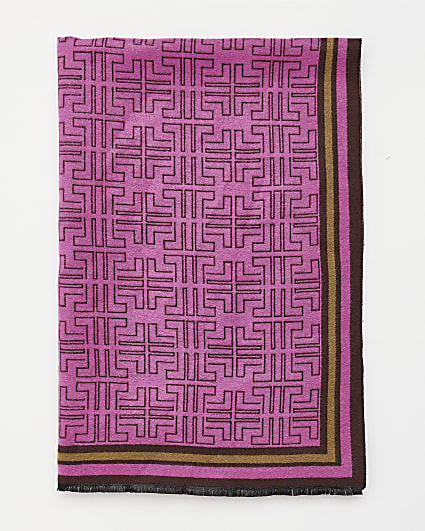 Pink print scarf