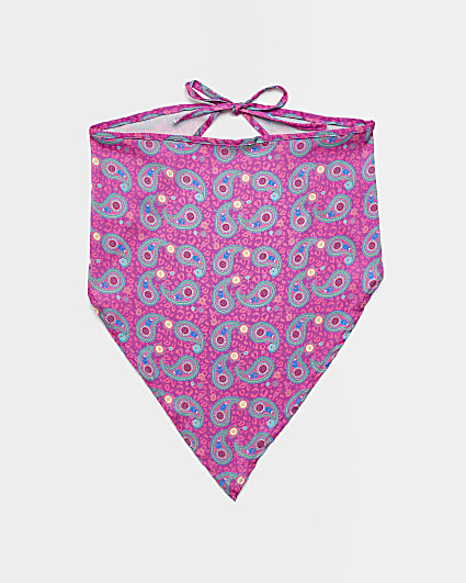 Pink printed headscarf