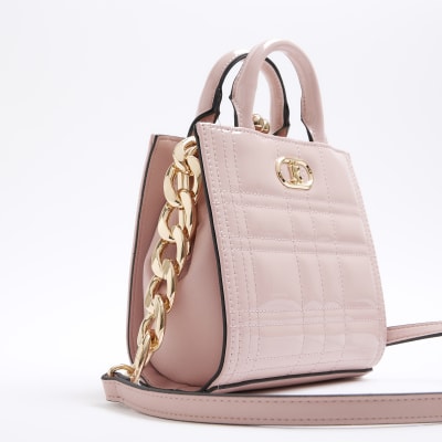 River island pink online quilted bag