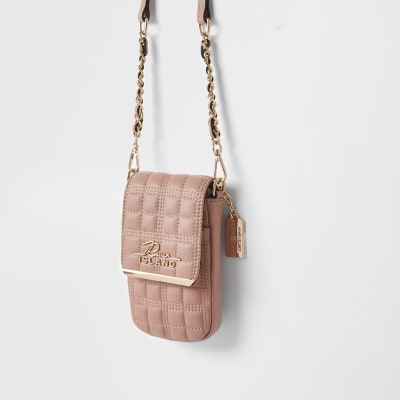 pink quilted crossbody bag