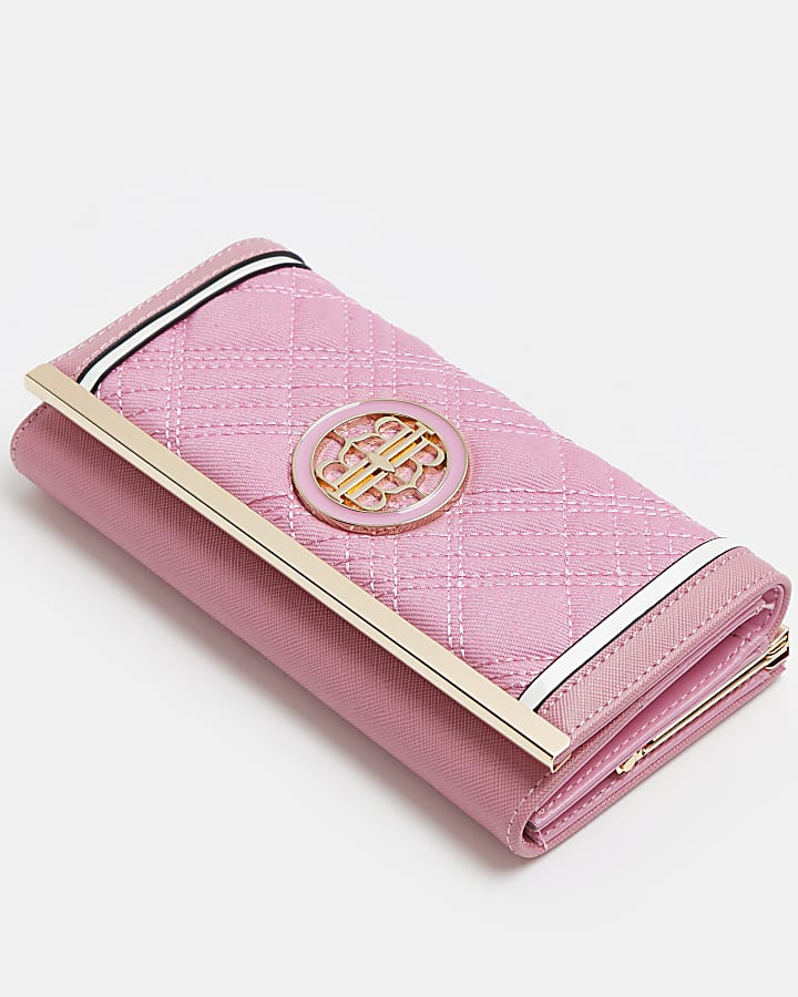 Pink quilted purse