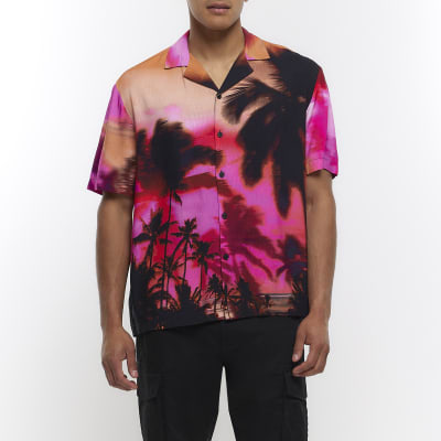 River Island Floral Hawaiian Shirt In Pink