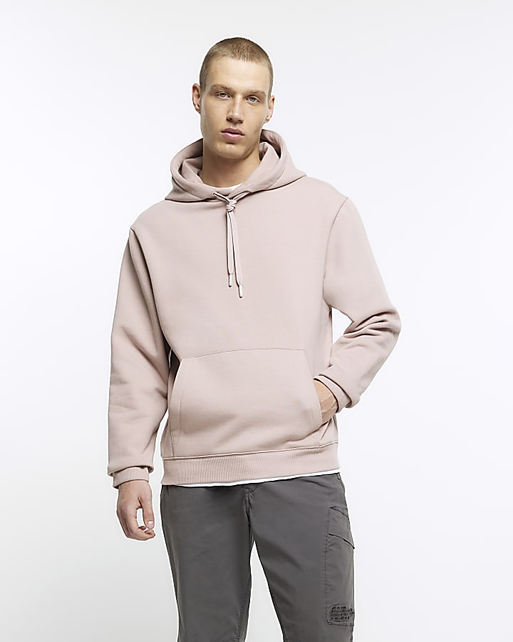 Pink regular fit hoodie