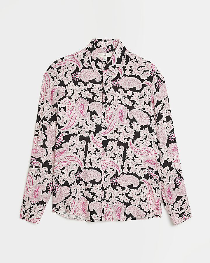 Pink Regular fit Paisley print Shirt