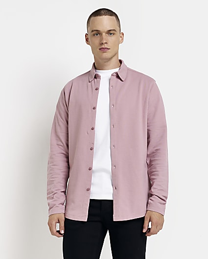 Pink Regular fit pique Jersey Shirt
