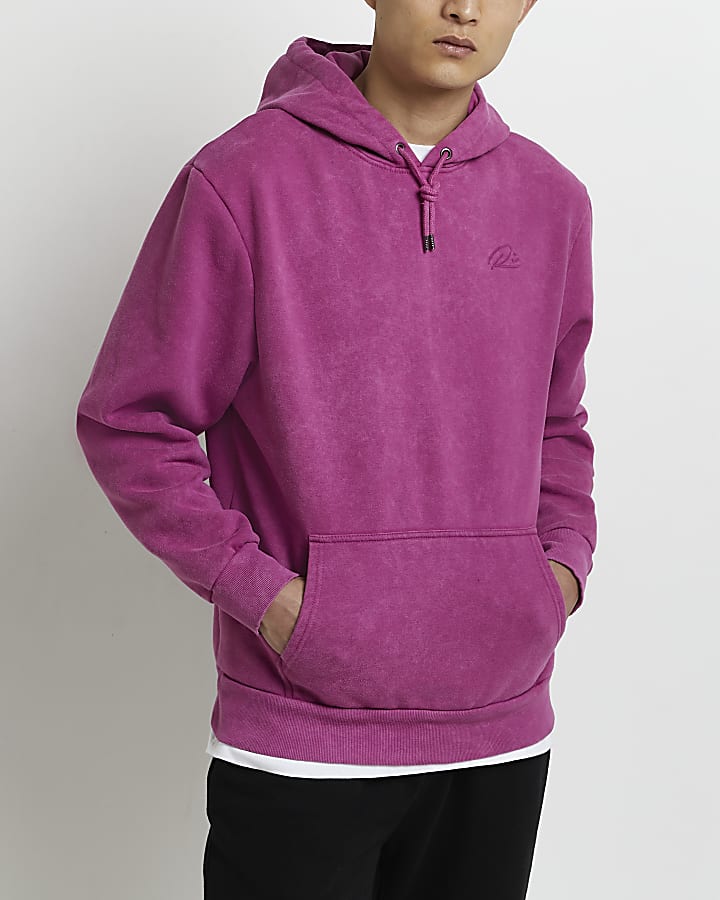 Pink regular fit RI hoodie