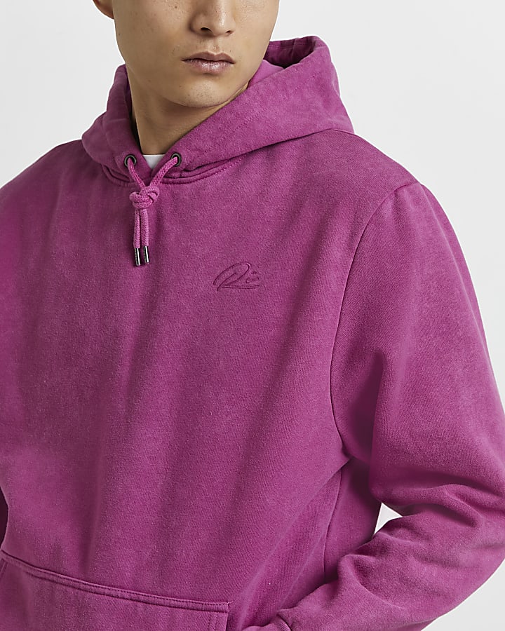 Pink regular fit RI hoodie