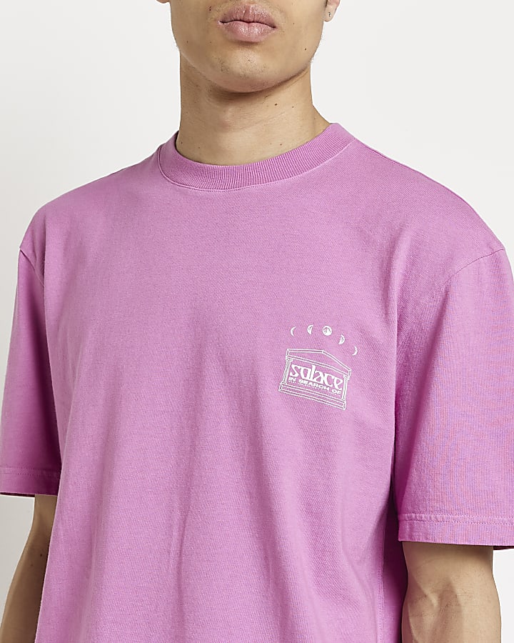 Pink Regular fit Solace graphic t-shirt