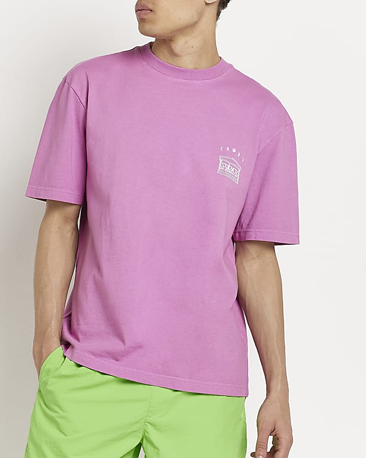 Pink Regular fit Solace graphic t-shirt