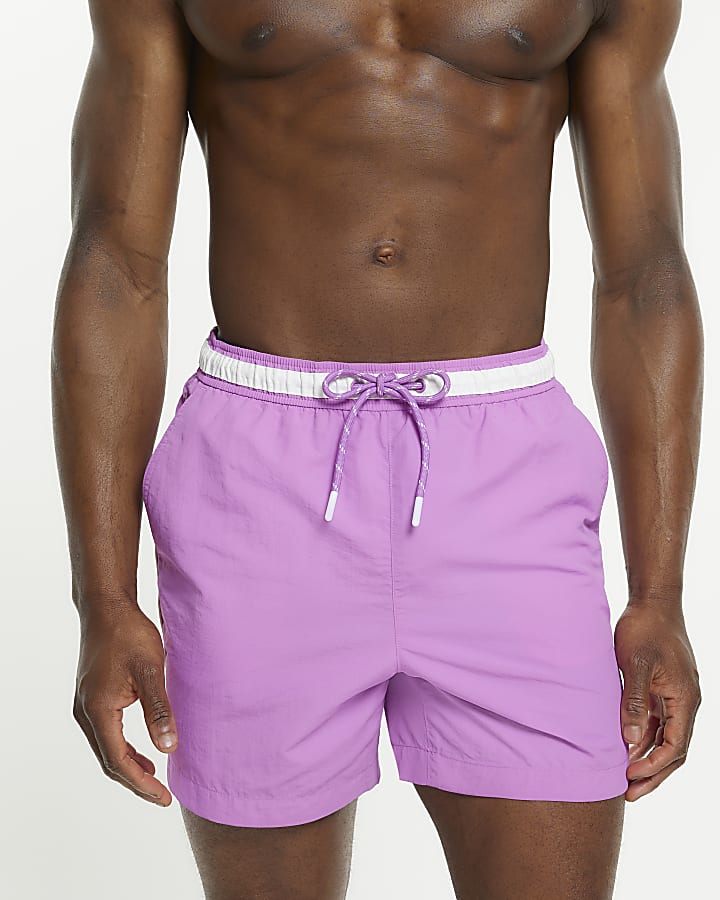 Pink regular fit swim shorts