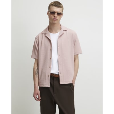 Pink Regular Fit Textured Shirt