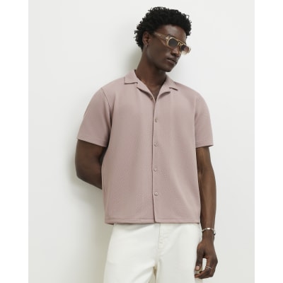 Pink Regular Fit Textured Shirt