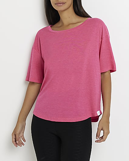 Pink RI Active scoop neckline t-shirt