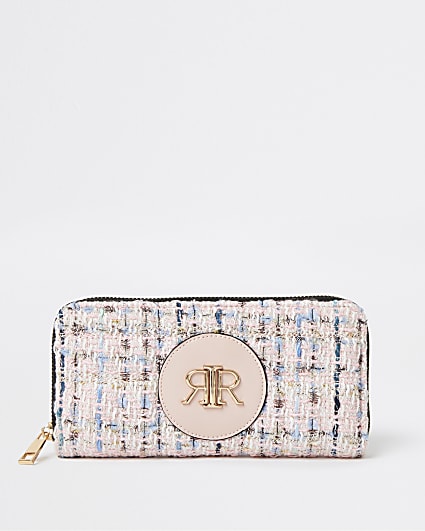 Pink RI branded boucle purse
