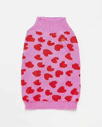 Pink RI Dog animal print jumper