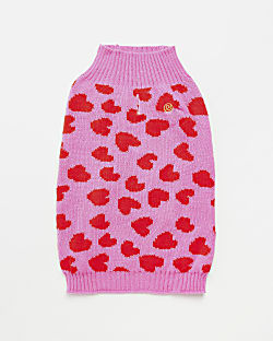 Pink RI Dog animal print jumper