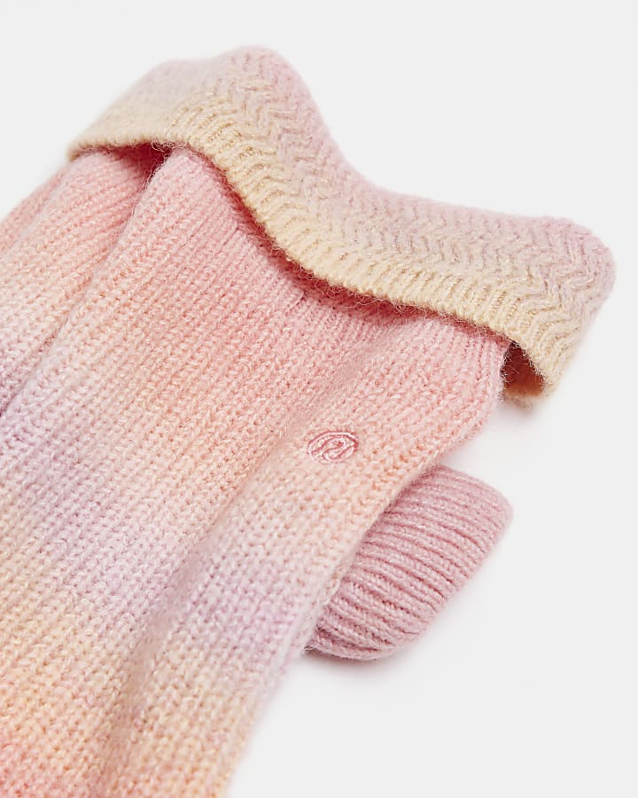 Pink RI dog ombre knit jumper